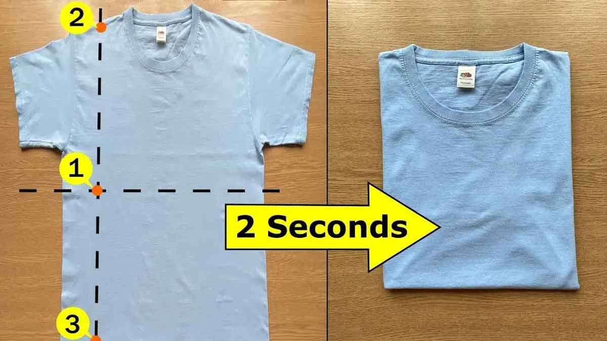 fold your shirt in just 2 seconds like this 